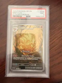 Pokemon 2023 Ninetales SV03 Obsidian Flames Illustration Rare Holo PSA 9 EN - Image 1