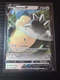 Pokemon TCG: Sword & Shield Snorlax V 141/202 - Full Art - Ultra Rare - Image 1