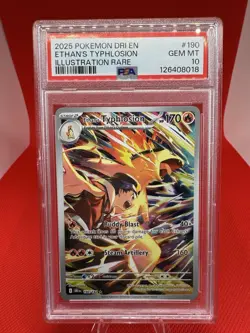 2025 POKEMON DRI EN-DESTINED RIVALS ILLUSTRATION RARE ETHAN'S TYPHLOSION PSA 10 - Image 1