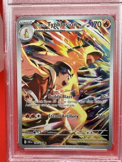 2025 POKEMON DRI EN-DESTINED RIVALS ILLUSTRATION RARE ETHAN'S TYPHLOSION PSA 10 - Image 2