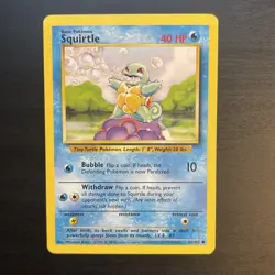 Squirtle - 63/102 - Base Set Unlimited Common Pokemon TCG 1999 - LP - Image 1