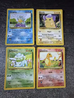 LOT 4 CARTES POKEMON - SET DE BASE - STARTERS TBE/EX - Image 1