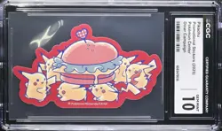 CGC GEM MINT 10 Pikachu Diner Campaign Stickers 2025 Pokemon Center Japan Orig. - Image 1