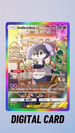 Pokemon TCG Pocket Indeedee EX Rainbow Mega Rising Trade 2 Star ⭐⭐ (English) - Image 1
