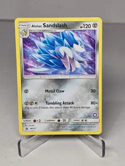 Pokemon TCG - Alolan Sandslash SM127 - Sun & Moon Promo - Black Star + Holo (2) - Image 1