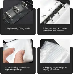 Small 1 Pocket Trading Card Binder, 80 Pockets Mini Card Album Book with 40 - Image 3