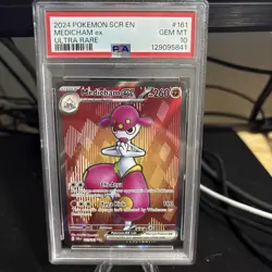 Pokemon TCG Medicham ex 151/142 PSA GEM MT 10 Stellar Crown - Image 1