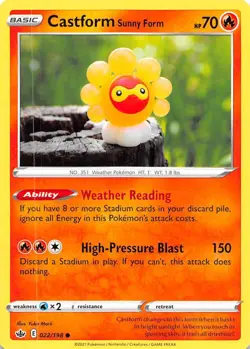 Castform Sunny Form (022/198) [Sword & Shield: Chilling Reign] - Image 1