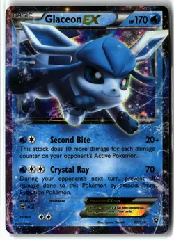 Glaceon EX ⭐ 20/124 Holo EX Rare Fates Collide 2016 Pokemon NM - Image 1