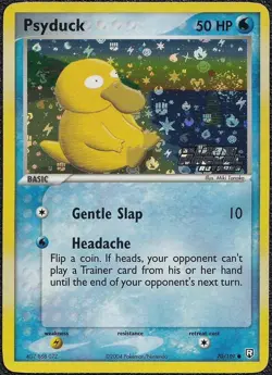 Psyduck 70/109 Team Rocket Returns Pokemon Reverse Holo Near Mint Swirl 🌀 - Image 1