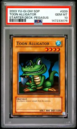 PSA GEM MINT 10 - 2003 YU-GI-OH! PEGASUS 009 TOON ALLIGATOR POP 1 - Image 1