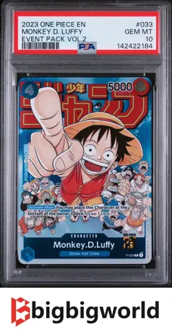 One Piece Card Game Monkey D Luffy P-033 Event Pack Vol.2 PSA10 Gem Mint - Image 1