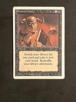 MTG Magic the Gathering Rare Sorcery Demonic Tutor Revised Edition - Image 1