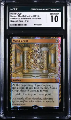 MTG CGC Gem Mint 10 Mana Crypt Masterpiece Series: Kaladesh Inventions - Image 1