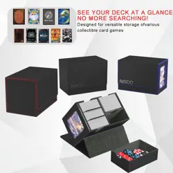 MTG DecBox with Commander Display Trading Card Storage Box Fits 160+ Single - Image 4
