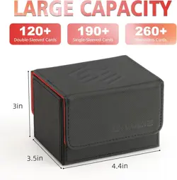 Card Deck Box for MTG Commander Deck Box fits 190+ Single Sleeved Trading Cards - Image 2