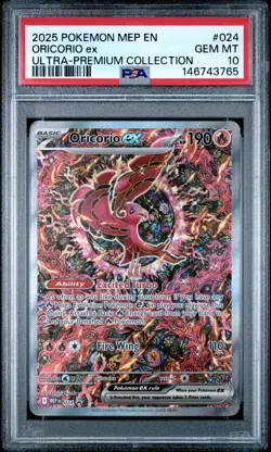 2025 POKEMON MEP EN-ME BLACK STAR PROMO #024 ORICORIO EX PSA 10 - Image 1