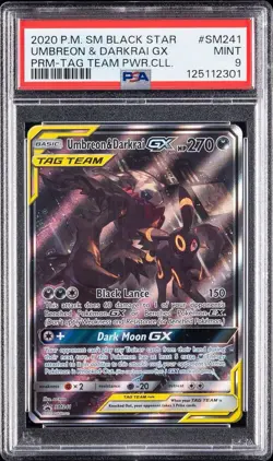 Pokemon TCG Umbreon & Darkrai GX SM241 Sun & Moon Promo PSA 9 - Image 1