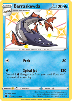 Barraskewda SV032/SV122 Shiny Rare Shining Fates Shiny Vault Pokemon Near Mint - Image 1