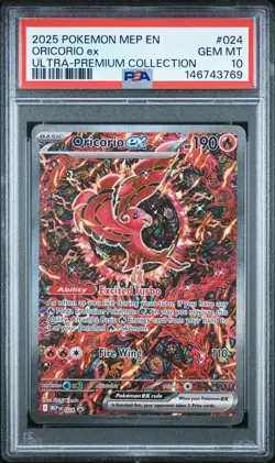 2025 POKEMON MEP EN-ME BLACK STAR PROMO #024 ORICORIO EX PSA 10 - Image 1