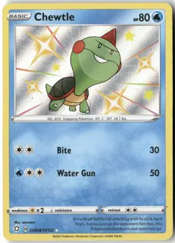 Chewtle, Pokemon Shining Fates: Shiny Vault Shiny Holo Rare, SV028/SV122 NM - Image 1