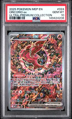 2025 POKEMON MEP EN-ME BLACK STAR PROMO #024 ORICORIO EX PSA 10 - Image 1