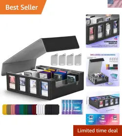 Trading Card Storage Box with Commander Display; 2400+ Deck Box for MTG with ... - Image 1