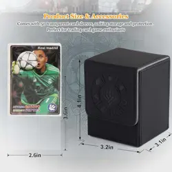 Card Deck Box, 110+ Storage MTG Deck Box with 50 Pcs Card Sleeve, Collectible - Image 5