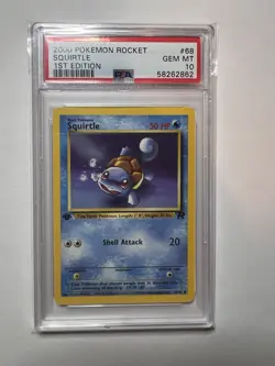 2000 Pokemon Team Rocket 1st Edition Squirtle #68 PSA 10 Gem Mint Fresh Grade - Image 1