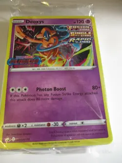 Pokemon Fusion Strike Deoxys SWSH170 PRERELEASE Promo Pack Sealed - Image 1