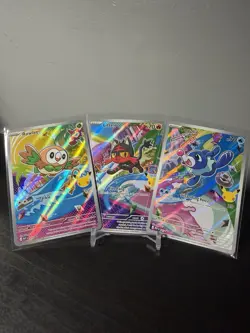 Pokemon First Partners Illustration Collection - Gen 7 Rowlet, Litten, Popplio - Image 1