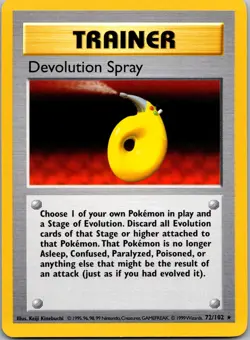 Devolution Spray 072/102 - Base Set (Shadowless) Pokemon TCG NM - Image 1