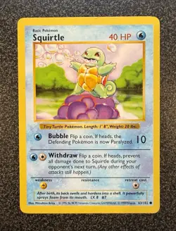 Pokemon Shadowless Starter Bulbasaur 44 Squirtle 63 Charmander 46 Base Set MP - Image 4