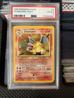 1999 Pokemon Game Base Set #4 Charizard Holo Rare PSA 4 VG-EX - Image 1