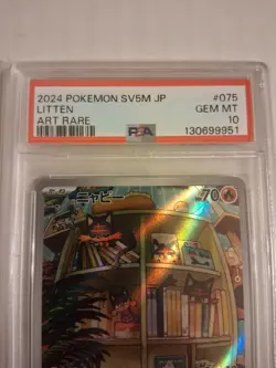 2024 Pokemon #075 Litten Japanese PSA 10 SV5M Art Rare Gem Mint JP 🐈 - Image 3