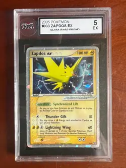 2005 Pokemon, Nintendo Promos, #033 Zapdos ex, Black Star Promo, Graded KSA 5 - Image 1