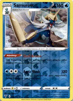 SAMUROTT 035/185 R VIVID VOLTAGE POKEMON REVERSE HOLO MP - Image 1
