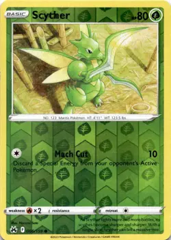 SCYTHER 006/159 C CROWN ZENITH POKEMON REVERSE HOLO MP - Image 1