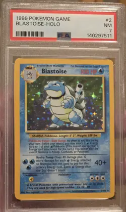 1999 Pokemon Game Blastoise-Holo Psa 7 - Image 1