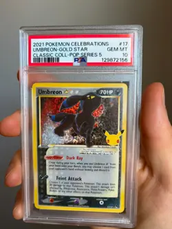 2021 POKEMON CELEBRATIONS CLASSIC COLL #17 UMBREON-GOLD STAR PSA 10 - Image 1