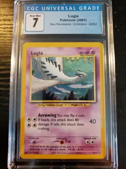 LUGIA - Pokemon 2001 Neo Revelation Unlimited 20/64 - NM 7 CGC / PSA / BGS - Image 1