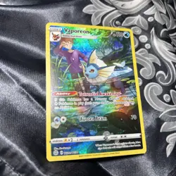 Pokemon Vaporeon Brilliant Stars TG02/30 Ultra Rare Holo HP110 Aurora Beam - Image 1