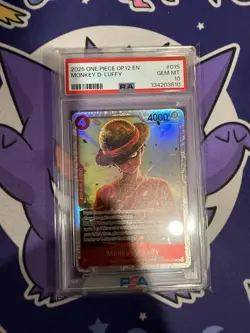 2025 One Piece OP12 EN Monkey D Luffy PSA10 OP12-015 - Image 1