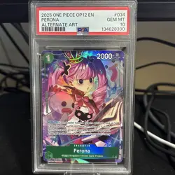 One Piece OP12-034 English Perona Alternate Alt Art PSA 10 - Image 1