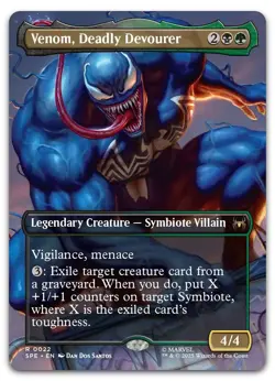 Venom, Deadly Devourer (Borderless) #22 (NM) Spider-Man SPE Magic MTG - Image 1
