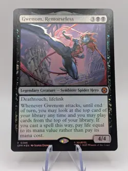 Magic The Gathering: Marvel Spider-Man Gwenom Remorseless Holo SPM 286 - NM - Image 1