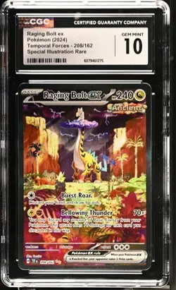 2024 Pokemon Temporal Forces#208 Raging Bolt ex CGC 10 Special Illustration Rare - Image 1