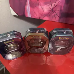 3 x Triple Whammy Collector Sealed Tins (Complete Tin Set) Pokemon TCG - Image 2