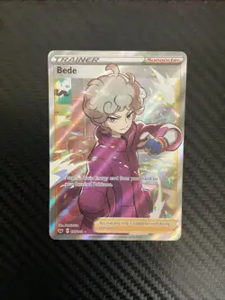 Bede 199/202 Full Art Ultra Rare Sword & Shield Pokemon English NM - Image 1