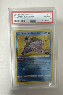 PSA Gem Mint 10 - Radiant Blastoise 018/078 Pokemon GO Holo - Image 1